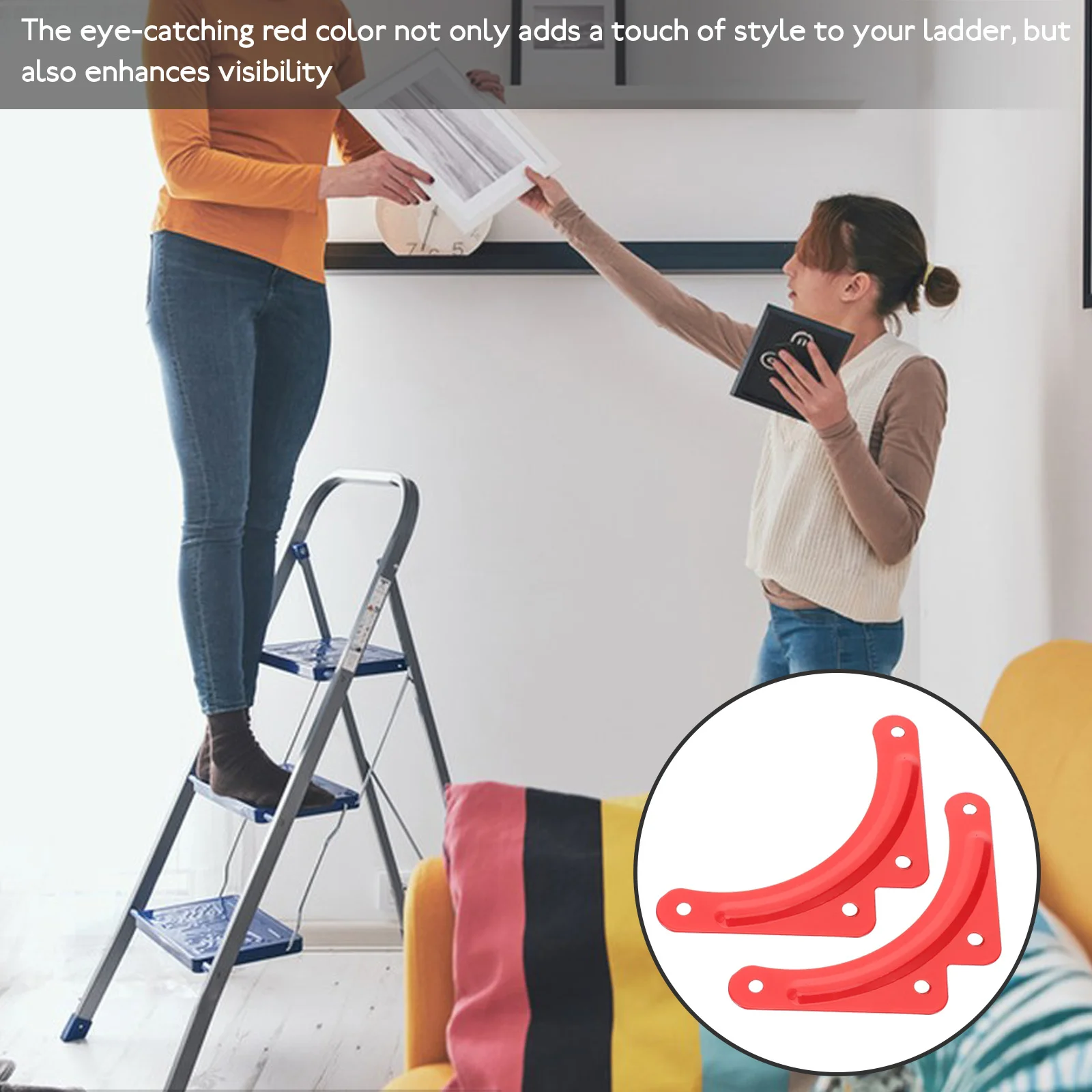 

10Pcs Aluminum Alloy Reinforcement Plate Ladder Corner Bracket Thick Fixed Angle Step Ladder Stabilizer Fixing Sheet