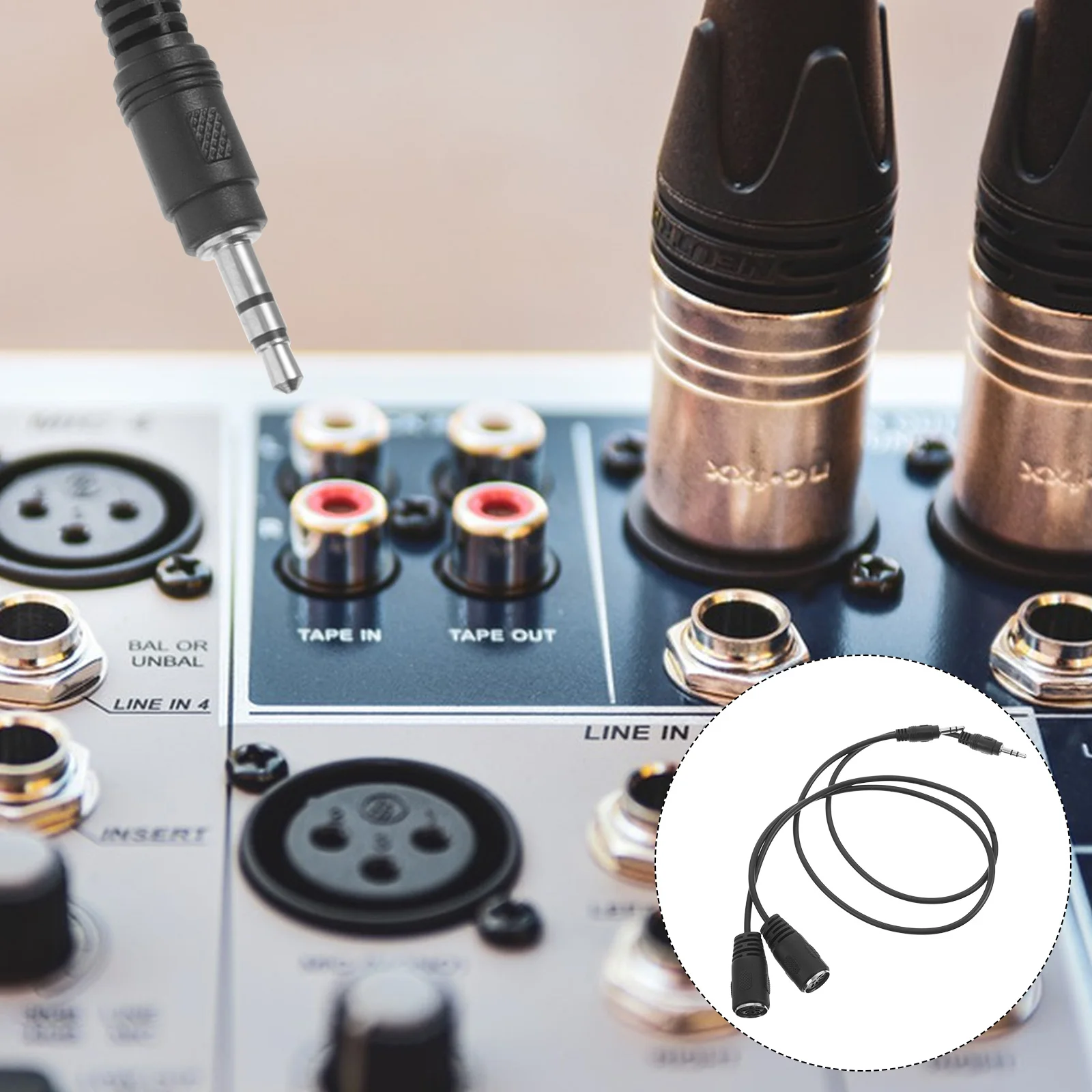 

2pcs 3.5Mm Trs Male To 5Pin Din Female Midi Adapter For Keyboard Piano Drum Sound Card Copper Aluminum Pvc Durable Stereo