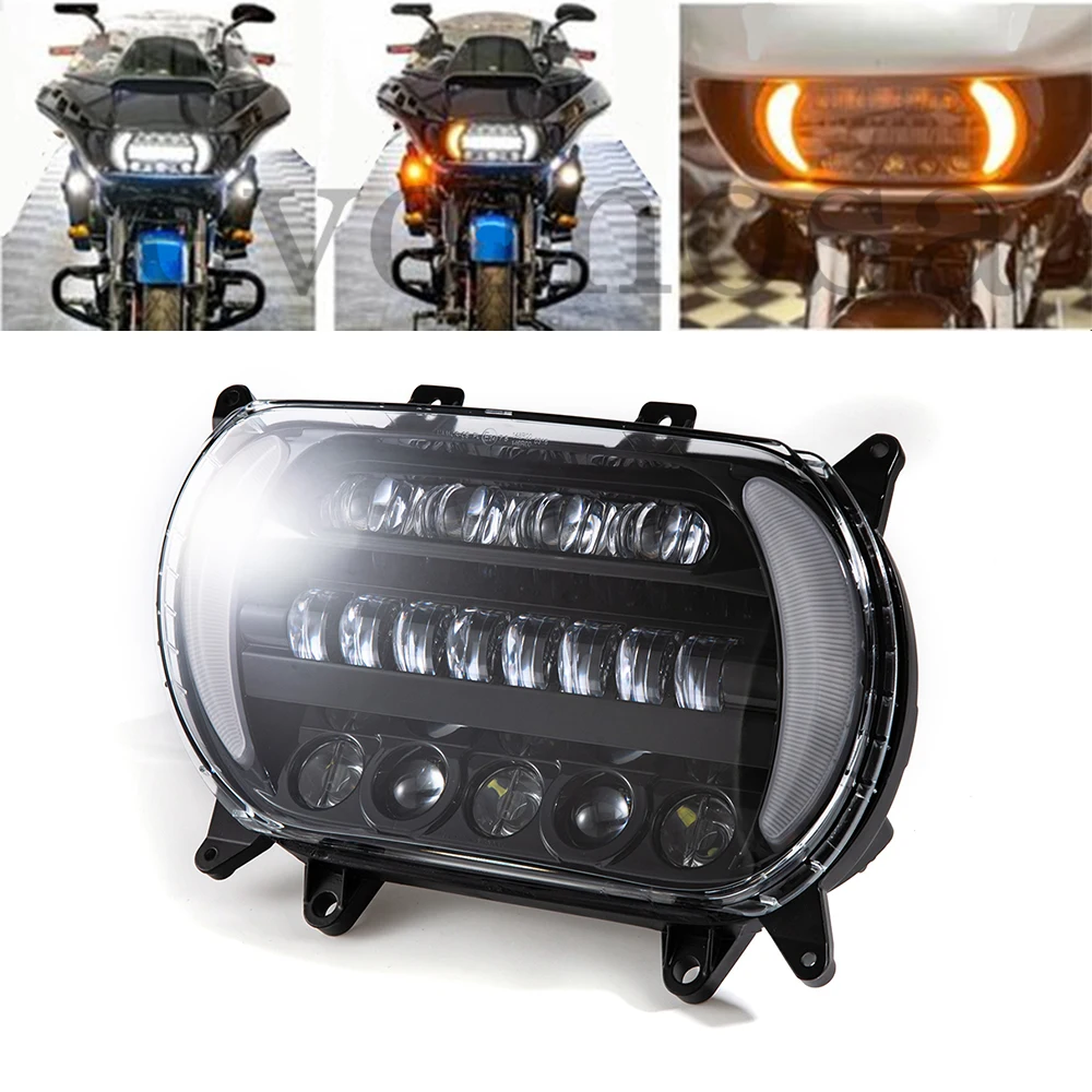 

Motorcycle LED Headlight Assembly Turn Signal Daytime Running Lights DRL High Low Beam For Harley Davidson Road Glide 2015-2020