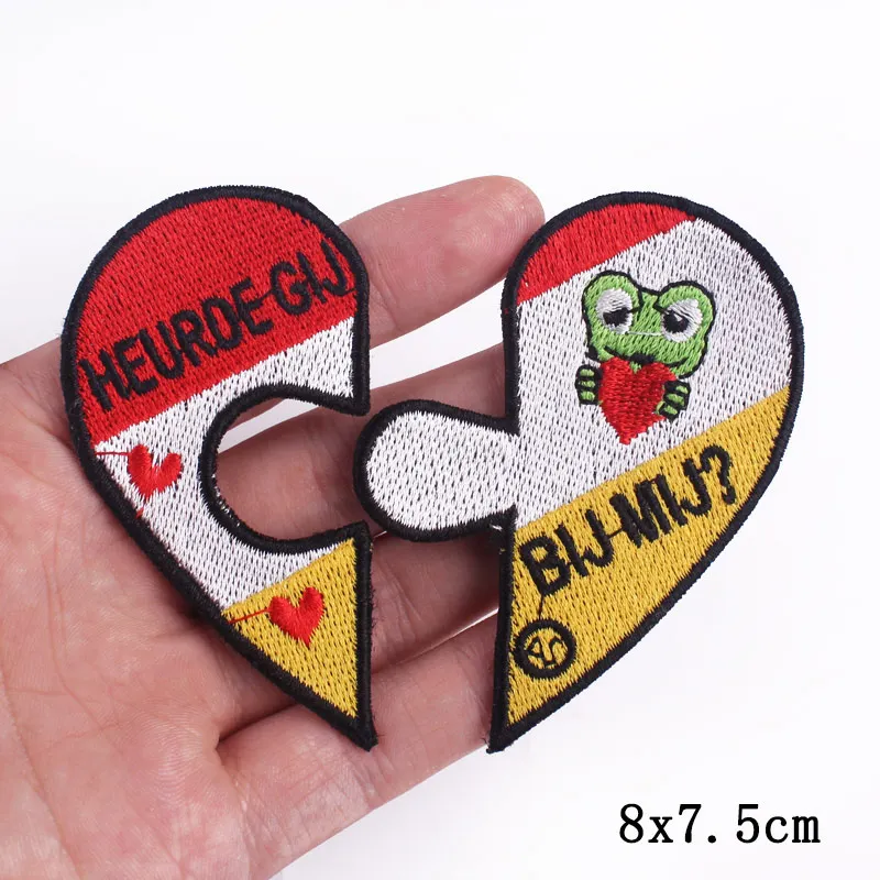 Carnival Kruikenstad Emblem Frog Embroidery Patch Netherland Oeteldonk Party Applique DIY Iron on Patches for Clothing Stickers