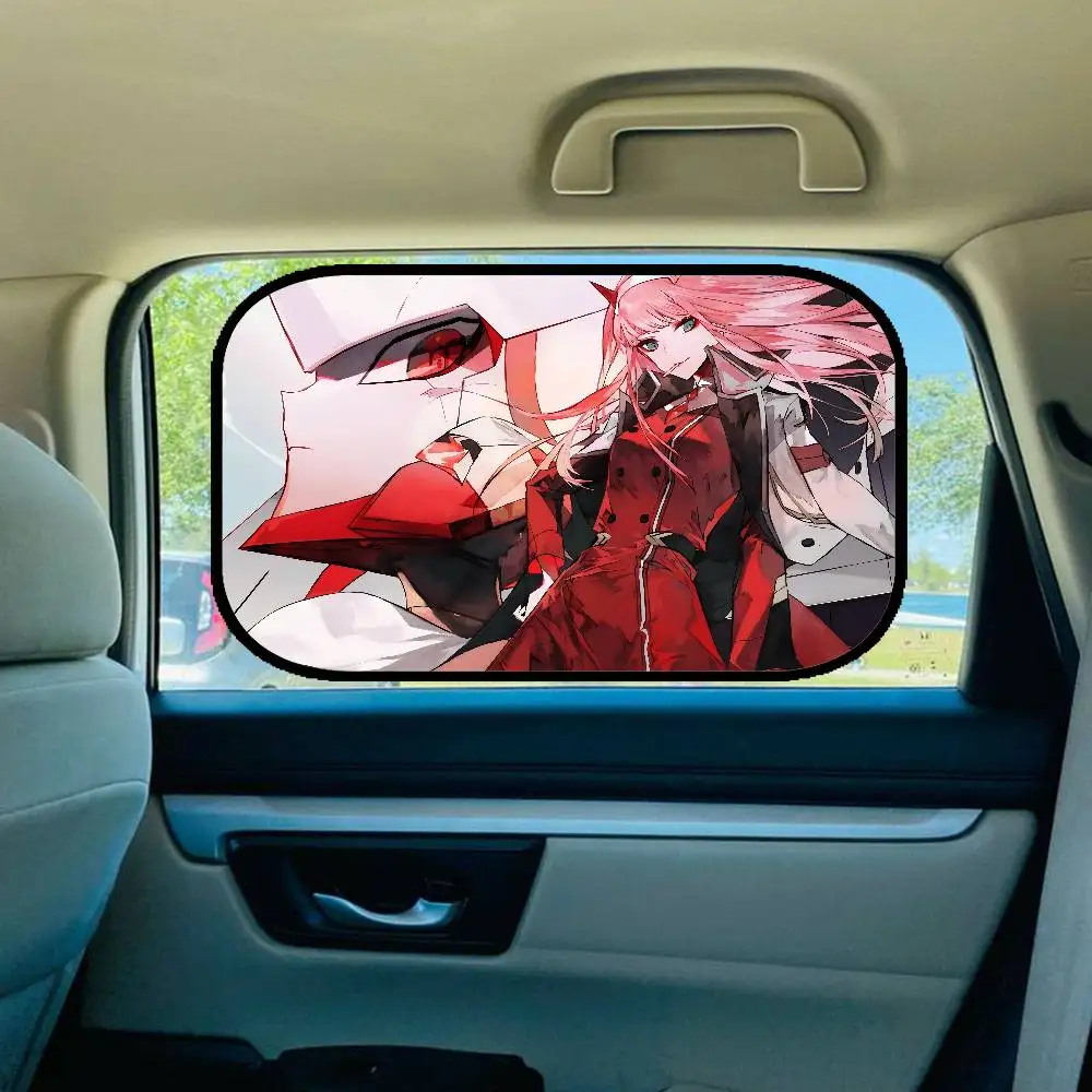 صفر اثنين D-Darling في F-Franxx العالمي نافذة جانبية ظلة الأشعة فوق البنفسجية حماية الجانب الزجاج الأمامي نافذة السيارات ظلة غطاء #3