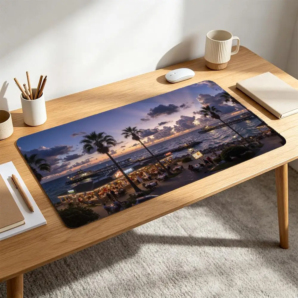 Mouse Pad Gaming Coastal Twilight Mouse Pad XL Computer Home Large Mousepad XXL Non-Slip Natural Rubber Office PC Mice Pad