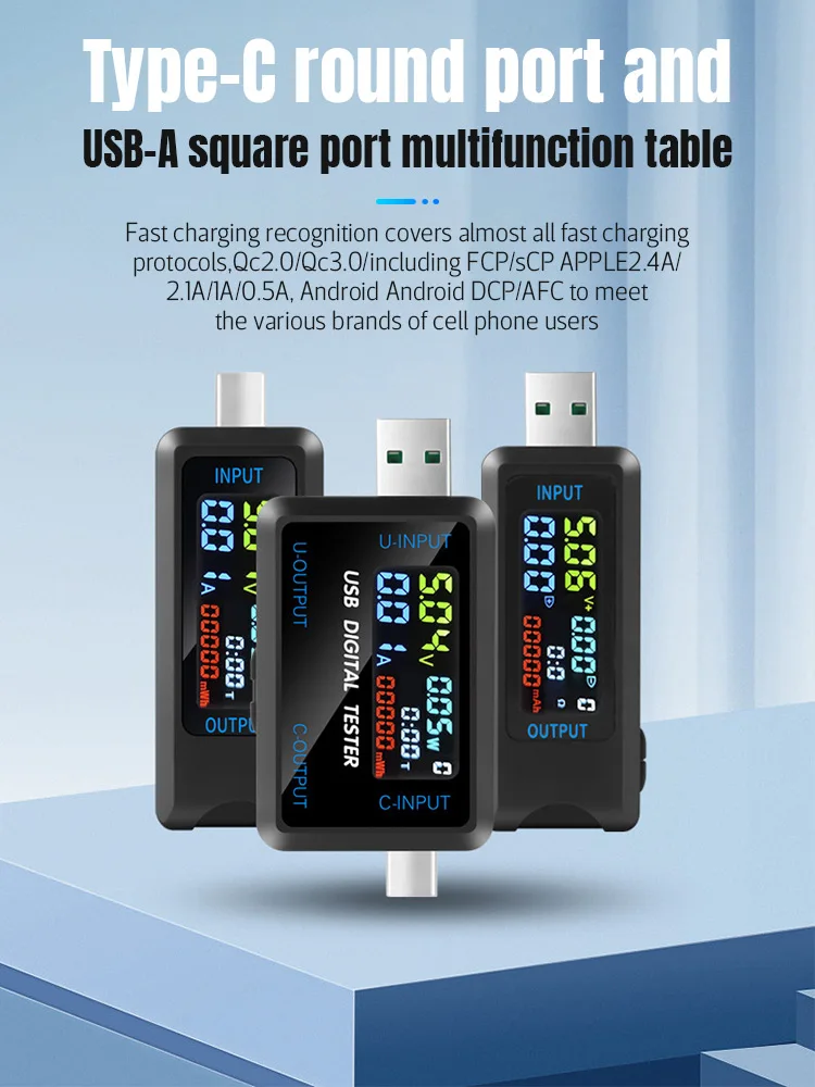 Medidor de potencia USB, CC 4,5 V ~ 36V, voltaje de corriente, ohmímetro, monitoreo en tiempo Real, cargador, Cable de carga, probador de energía