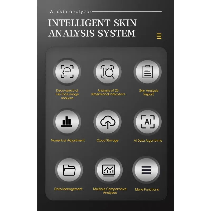 Nowy system analizy skóry z wykorzystaniem AI, skaner diagnostyczny skóry, urządzenie do analizy skóry twarzy