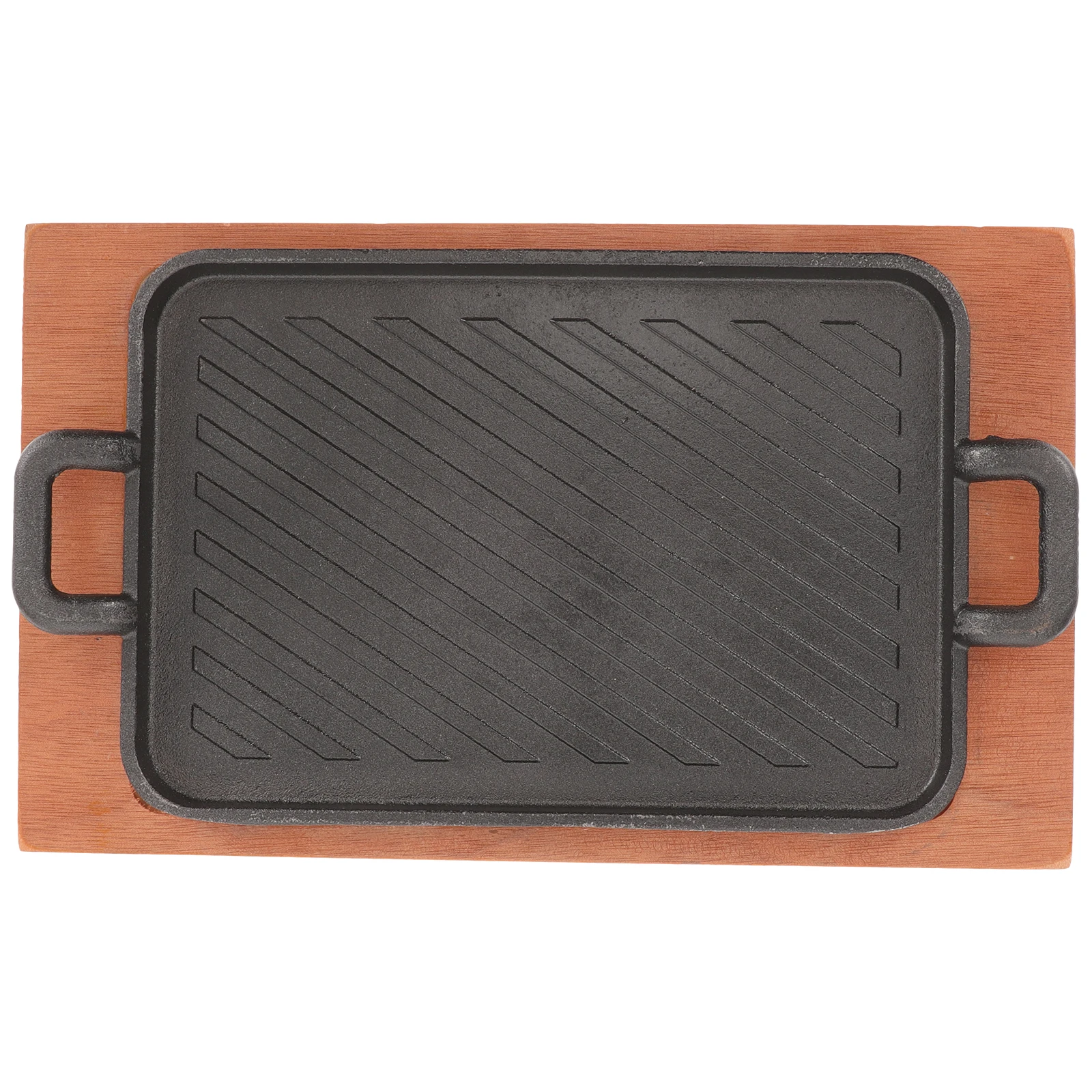 

1 Set Thickened Iron Barbecue Griddle Pan Practical Tray Outdoor Grilling Cooking Accessories