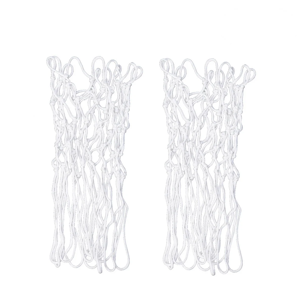 Rede de basquete de nylon com brilho noturno, 2 peças, resistente ao desgaste, serve para aro de basquete padrão, perfeita para patios internos e externos