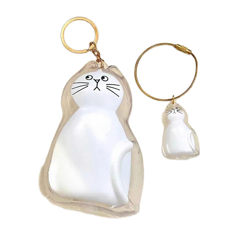 {MX} Transparent Pet Cat Hair Storage Jar Keychain Mini Cat Fur Keepsake Display Glass Bottle With Base DIY Pet Memorial Crafts