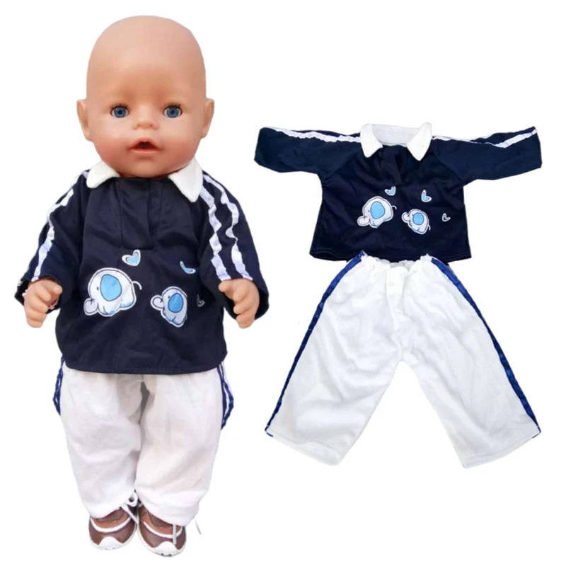 43cm Baby New  Doll Summer Strap Shirt Hat for 40cm Doll Clothes Children Girl Toys Oufits