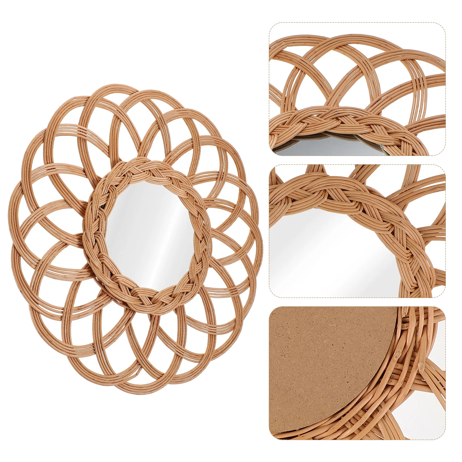 Lustro ścienne tkane w stylu rustykalnym do salonu, sypialni, dekoracyjne lustro w stylu bohemy, dekoracje do domu, ozdoby do pokoju dziecięcego