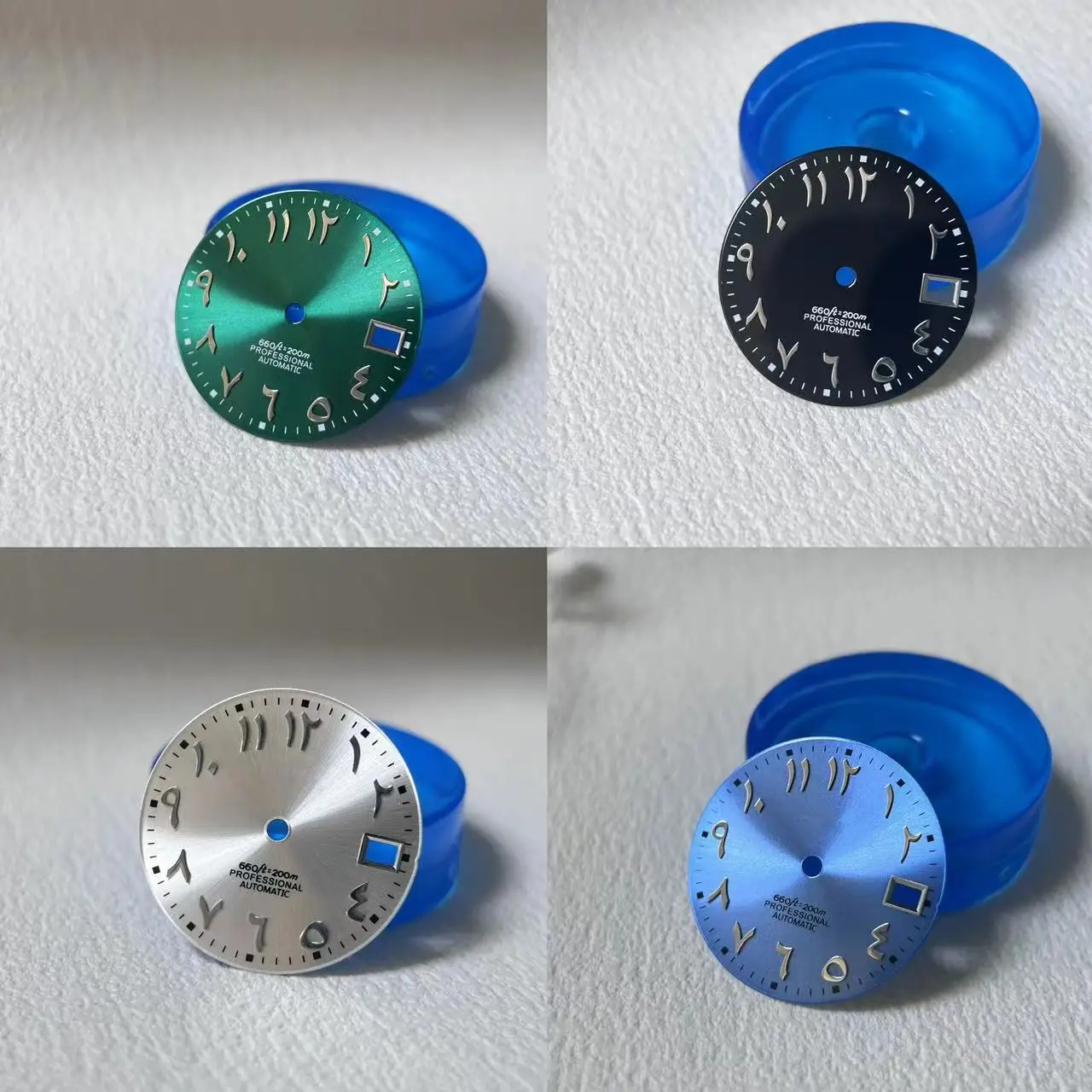 28.5mm Non Luminous Arabic Numeral S Logo Dial NH dial 35 Automatic Mechanical Movement Blue Green Silver Black S Dial