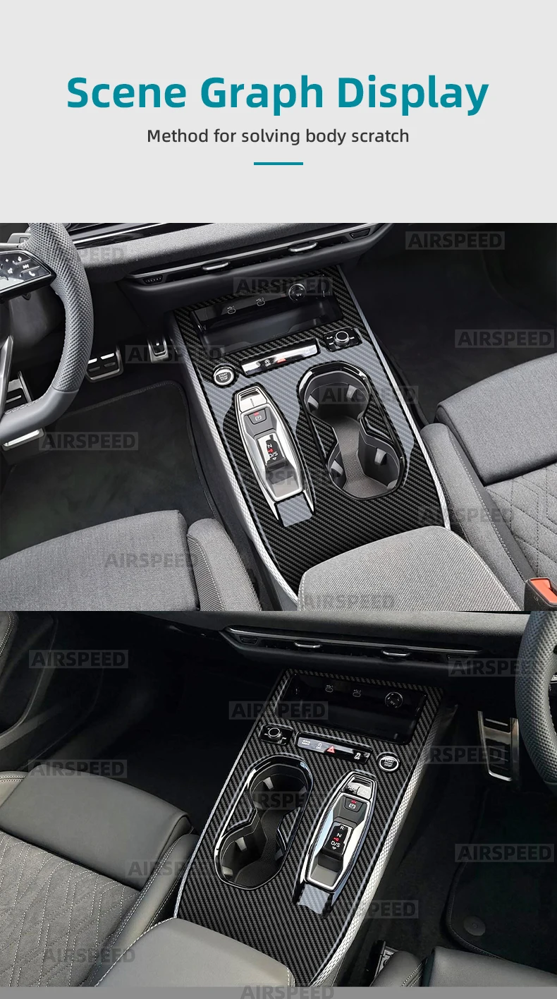 Echter weicher Kohlefaser-Aufkleber für Audi A5 S5 B10 A6 e-tron 2025 2026 RHD LHD Automatik/AT Auto-Schalttafel-Zubehör – Detail 9
