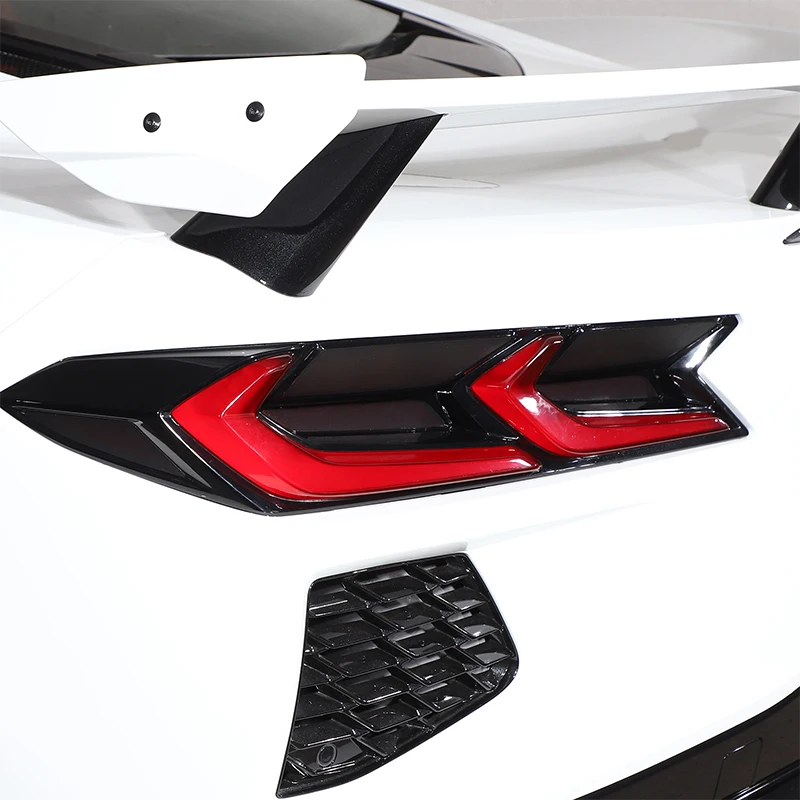 For Corvette C8 Stingray Z51 Z06 2020-24 PVC frosted Black Car Light Film Rear headlight slot cover Trim sticker Car Accessories