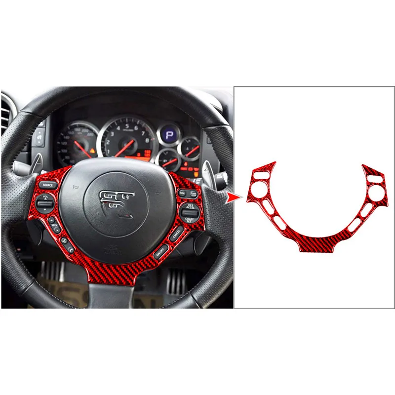 

For Nissan GTR R35 2008-2016 Carbon Fiber Car Steering Wheel Button Cover Trim Decoration Car Accessories