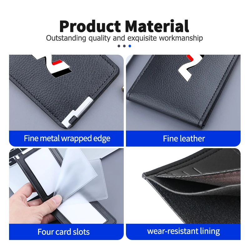 PU Litchee Pattern Card Holder Casual Men Coin Purse Small Wallet For Hyundai N Line Tuscon NX4 I20 I30 I10 Sonata Elantra - view 3