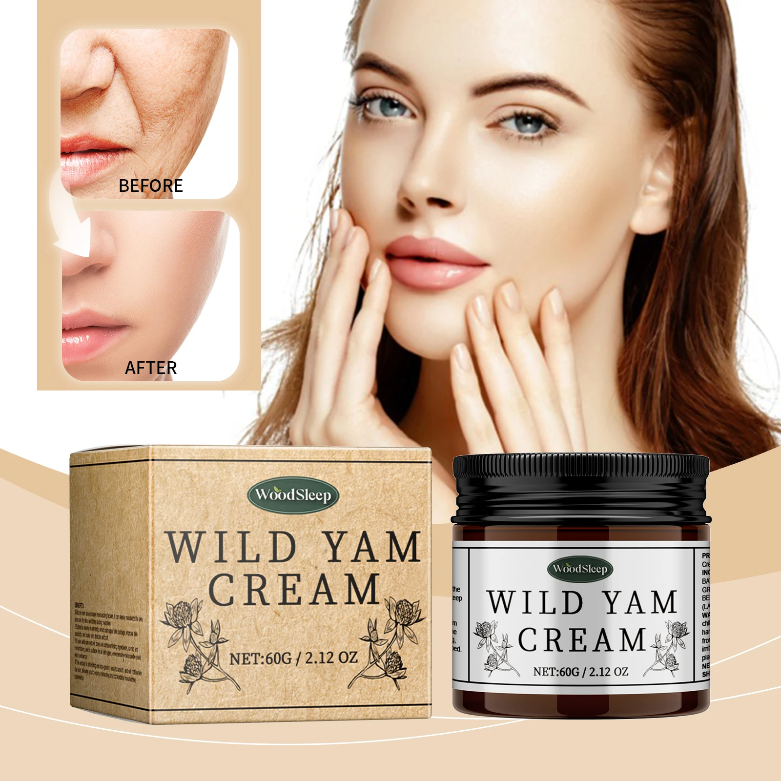 

Wild Yam Cream Moisturizing Hydrating Smooth Yam Root Extract Essence Firm Improve Skin Dullness white skin For Face Care Cream
