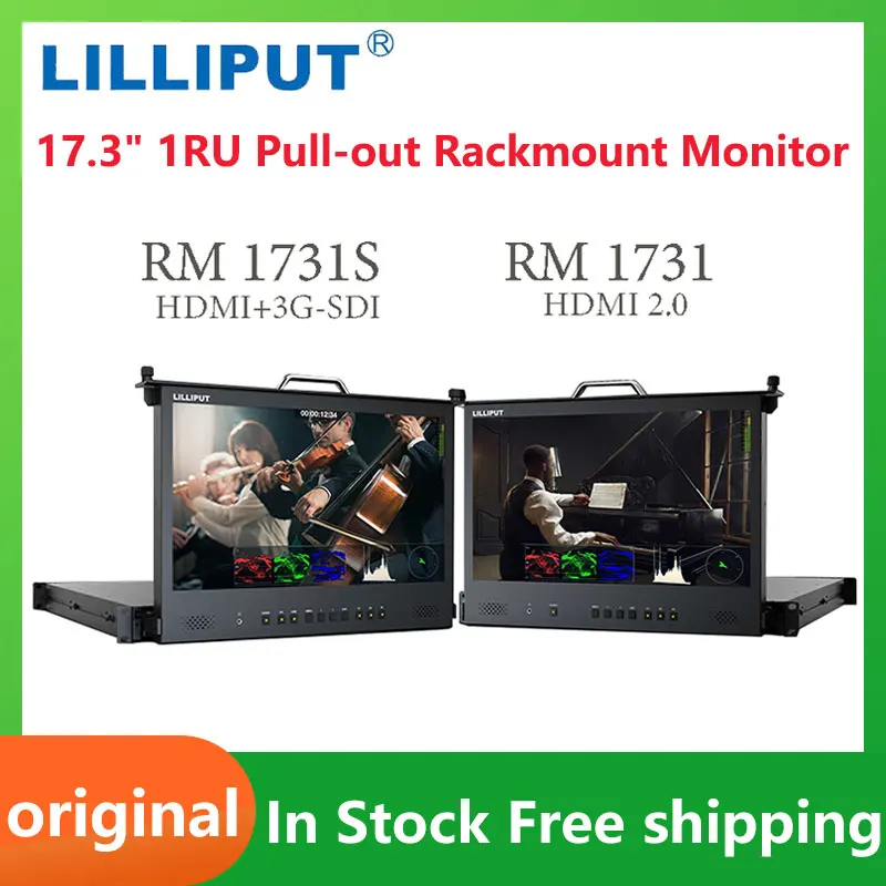 

Монитор LILLIPUT RM-1731/1731S 17.3" 1RU выдвижной, для установки в стойку, для вещания и прямых трансляций, с пультом ДУ, HDMI2.0, 3G-SDI