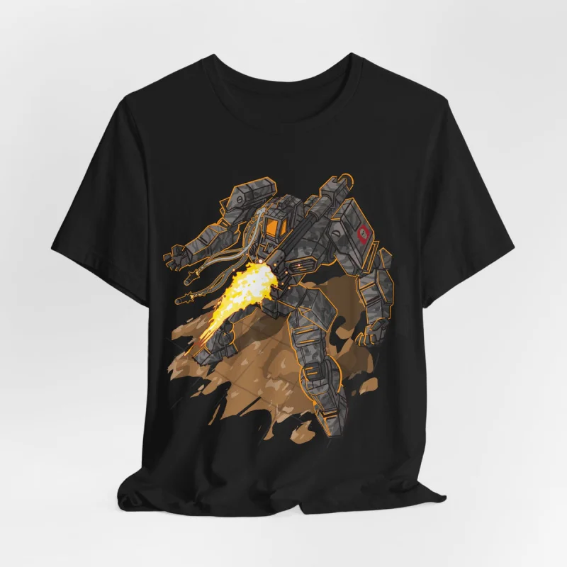 

Shadow Hawk Mechwarrior MWO Mech Combat Videogame Gift t shirt for RPG Fan Battletech Graphic clothes Short sleeve All size tops