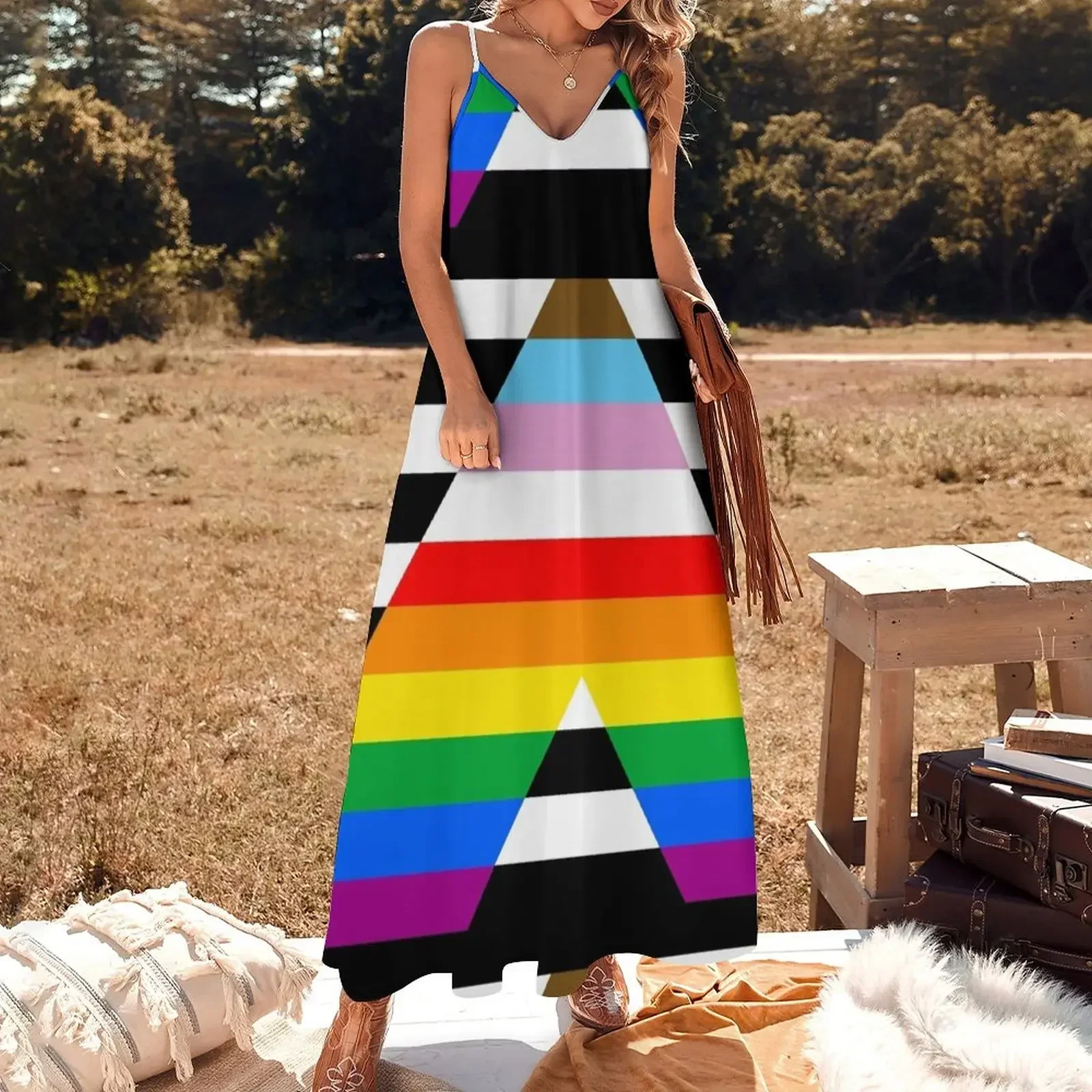 LGBTQ+ Ally Progress Pride Flag Sleeveless Dress evening dress women dresses for woman prom dresses Dress