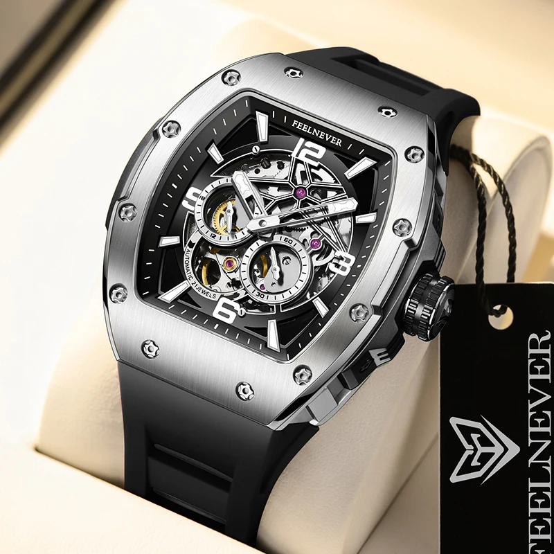 FeelNever New Business Watch Men Fashion Tourbillon Watch For Men Military Sport Waterproof Automatic Mechanical Wristwatches