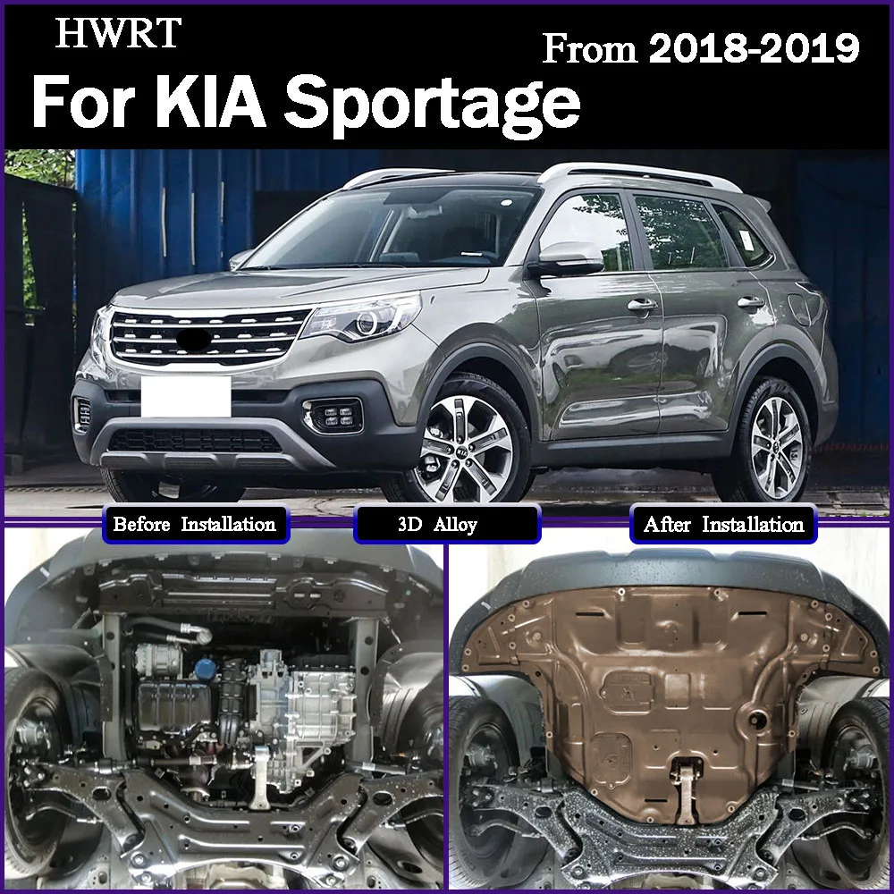 

For KIA Sportage 2018-2019 2.0L Car Accessories Black Under Engine Guard Mudguard Board Splash Shield Mud Fender Plate Panel