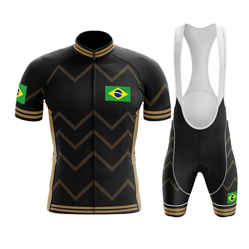 2021 Brazil New Cycling Team Jersey Bike Shorts Bib Set Ropa Ciclismo MenS MTB Shirt Summer Bicycling Maillot Bottom Clothing