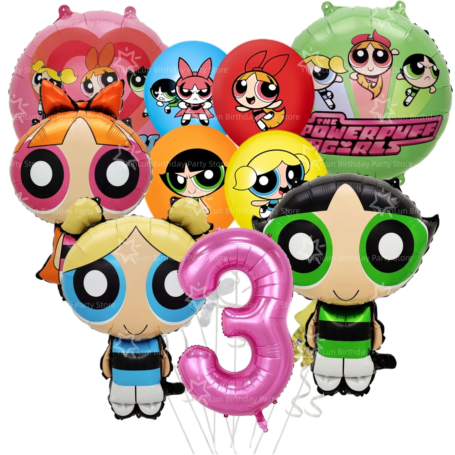 Birthday Decorations Powerpuff Girls Cake Topper Decor Tableware Banner Backdrop Balloons Powerpuff Girls Party Favors Supplies