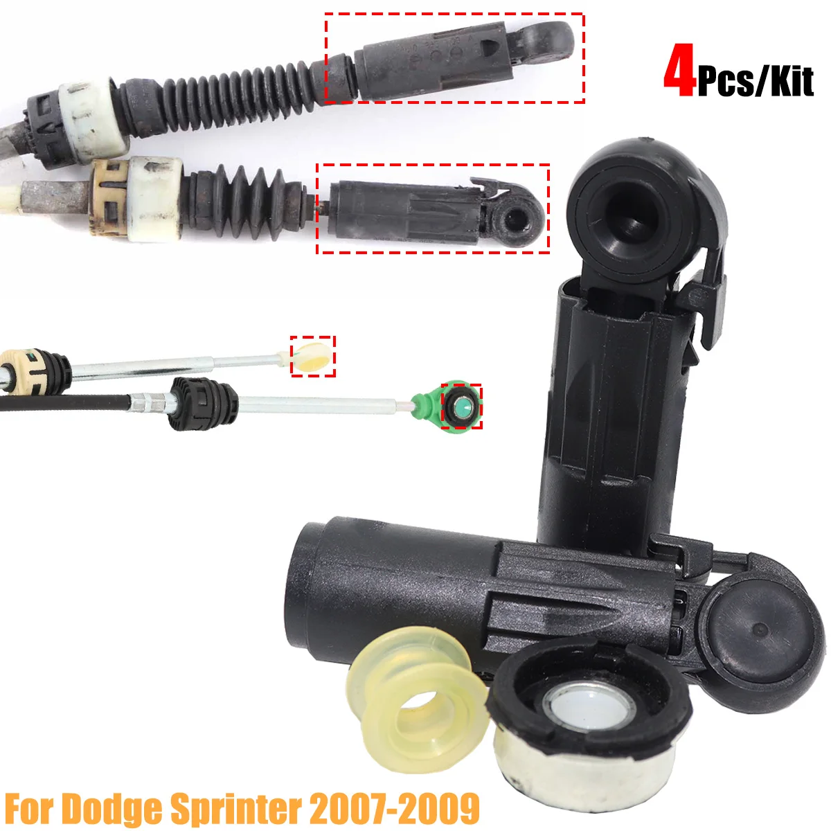 For Dodge Sprinter 2007-2009 Manual Gear Shifter Cable Linkage Bushing Collet Shift Selector Connect End Rod 6 Speed Replacement