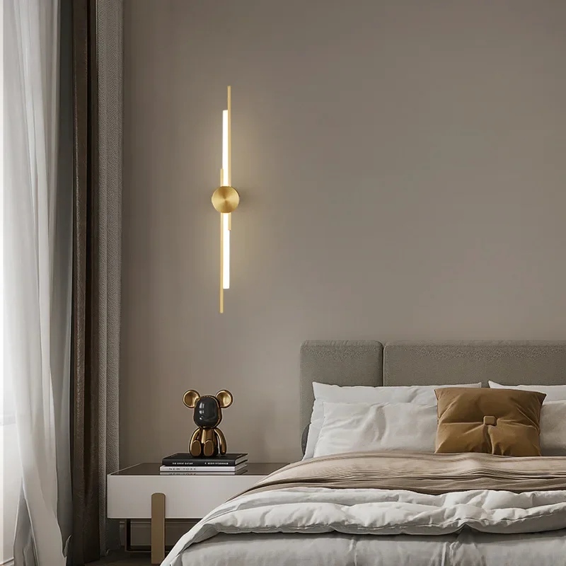 Lampe murale LED de luxe en cuivre de haute qualité, 3 couleurs à gradation, 85 ~ 265V, télécommande APP, variable pour la décoration d'éclairage intérieur