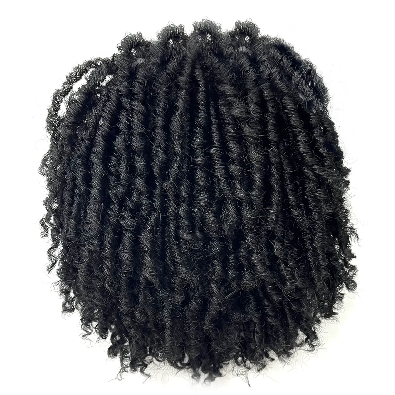 6 Inch Afro Dreadlock Hair Toppers Hair Pieces Synthetic Kinky Curly Wig One Piece Dreads Toupee Clip Hair for Women And Men