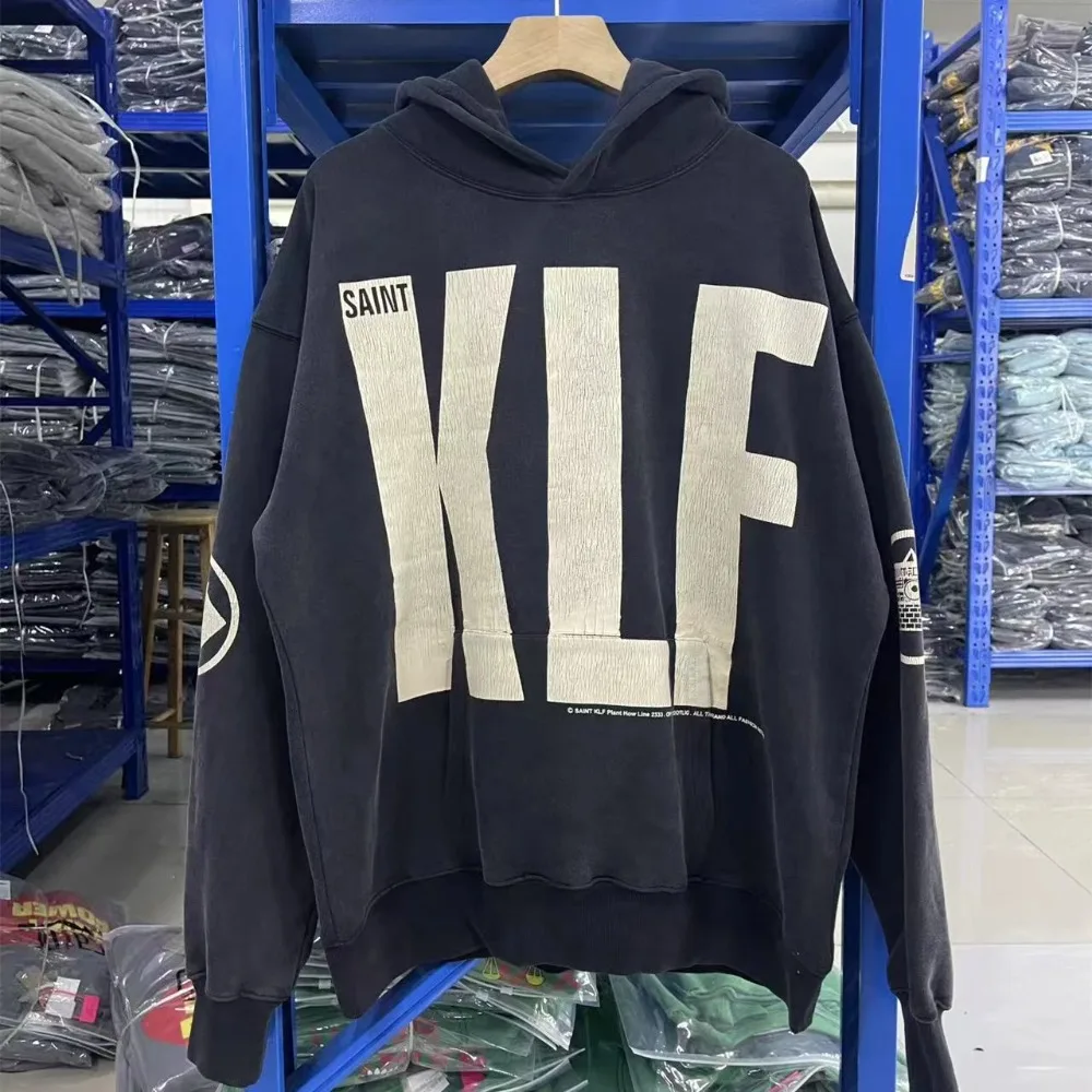 غسلها الأسود سانت KLF معرض محدود هوديي الرجال النساء الأسود الكلاسيكية العارض طباعة بلوزات مقنعين السترة #1