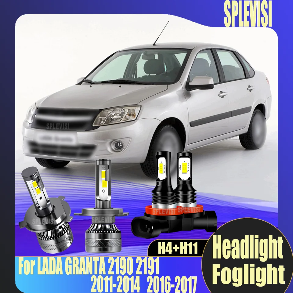

LED 200W Headlight/35W Foglight H4/H11 Lifetime over 50000hrs Durable For LADA GRANTA 2190 2191 2011 2012 2013 2014 2016 2017