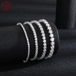 Factory Price D VVS1 Moissanite Tennis Bracelet Full Diamond GRA 925 Silver Plated 18k Fashion Personality Exquisite Jewelry