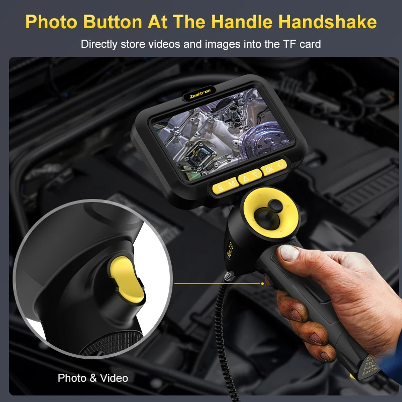 5 ''IPS شاشة 4-way توضيح المنظار 6.2 مللي متر 1080P HD كاميرا توجيه Borescope تصميم قابل للفصل لأنابيب التفتيش #6