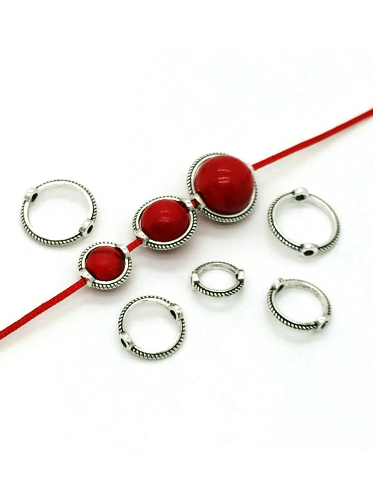 20 pz 6/8/10mm Vintage Retro Bead Ring Spacer Beads Cap braccialetto fai da te collana perline per gioielli che fanno accessori trovare