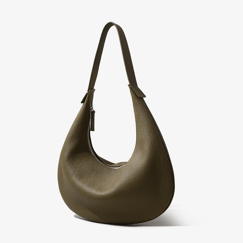 New Top Layer Cowhide Women Bag with Minimalist Style and Fashionable Underarm Bag Genuine Leather Carrying Shoulder Bag