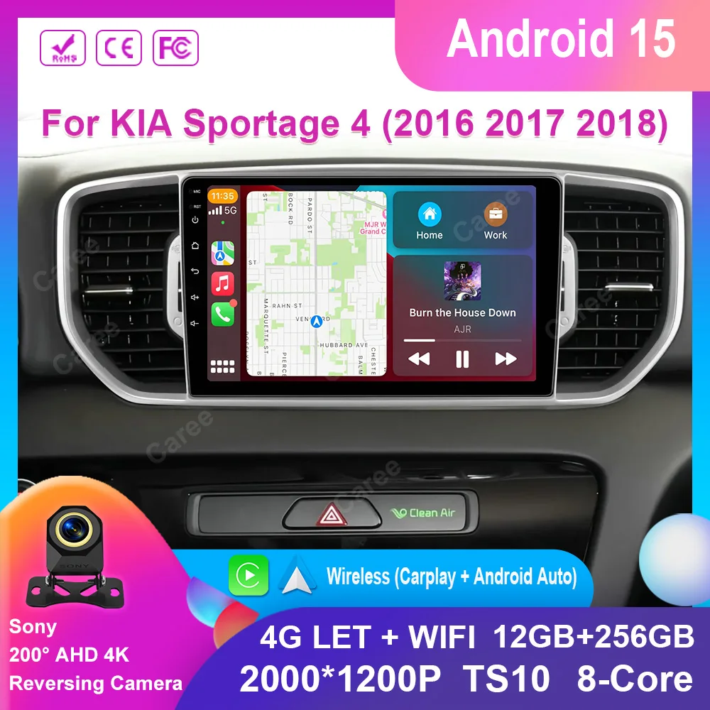 

Android 15 For KIA Sportage 4 KX5 2016 2017 2018 Car Radio Multimedia Video Navigation GPS 2 Din Stereo DVD Accessories Speakers