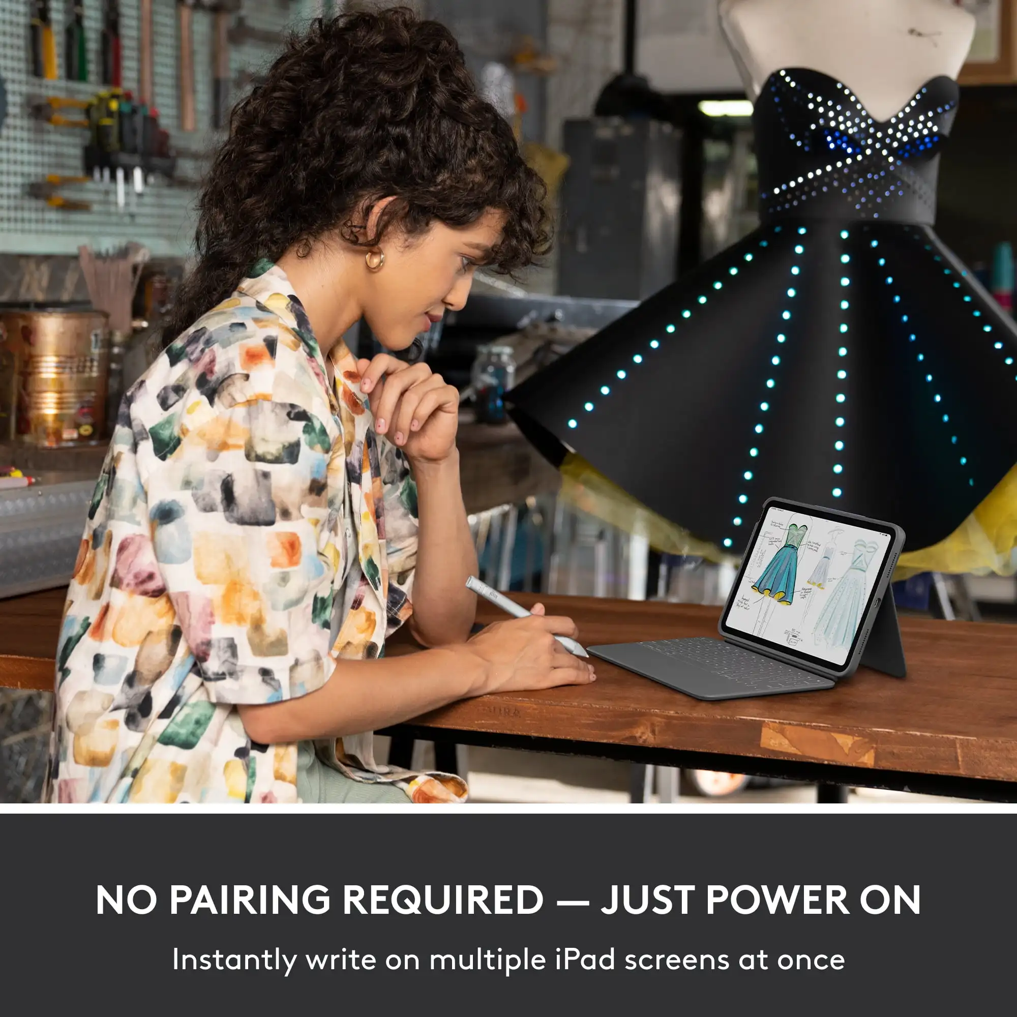 Logitech Crayon Lápiz Digital USB-C para iPads de Apple, Plata 914000070