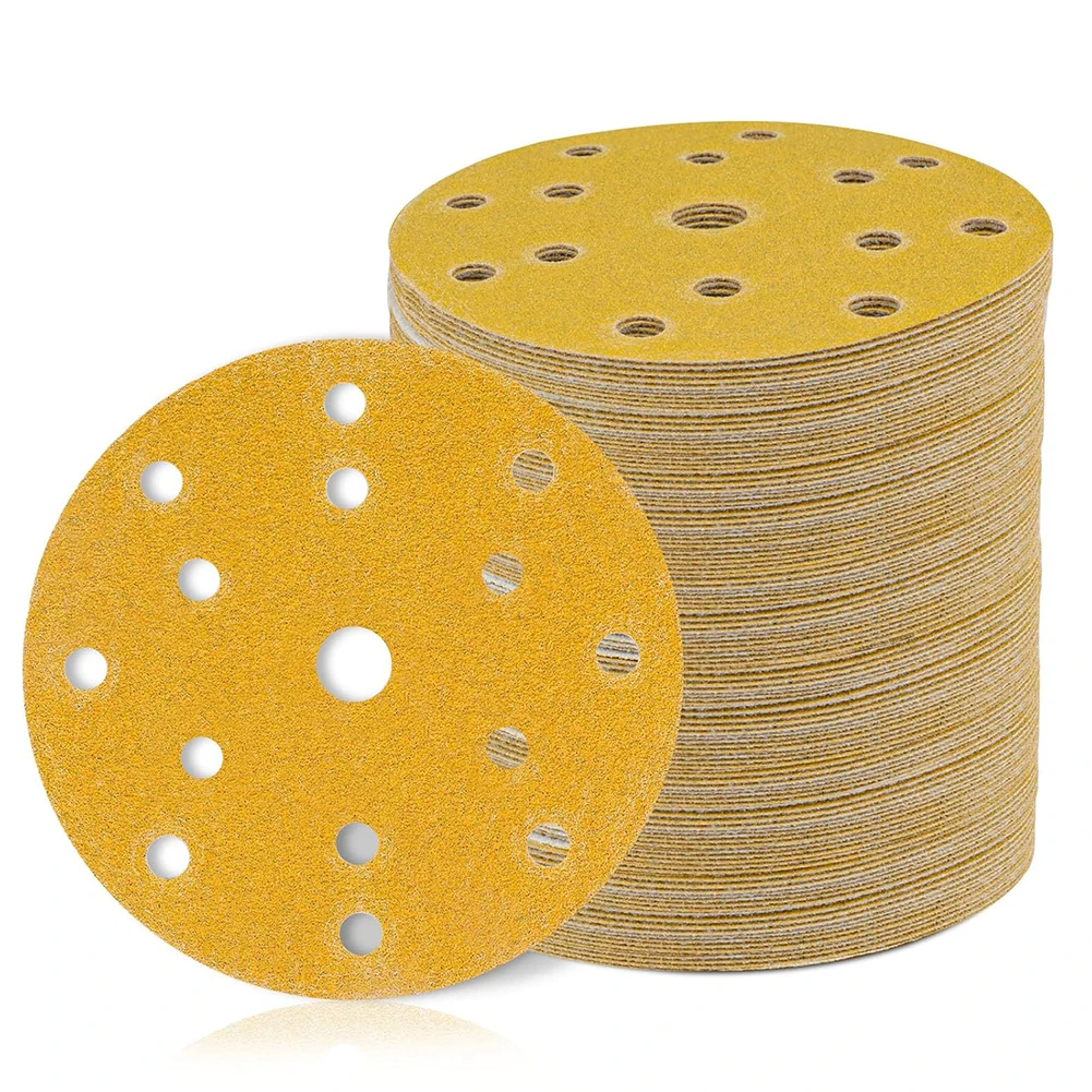 

50/70pcs 150mm Sandpaper Discs 15-holes Sanding Discs For Wood Metal Plastic Polishing Abrasive Tools Accessories