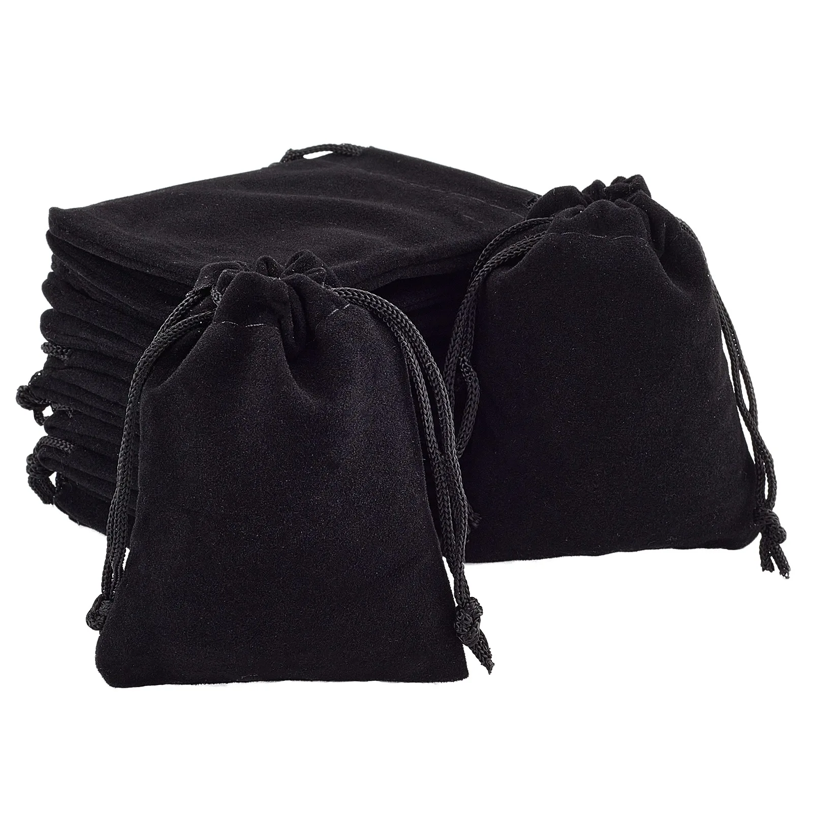 50 pcs 9x7cm Black Rectangle Velvet Pouches Candy Gift Bags Christmas Party Wedding Favors Bags