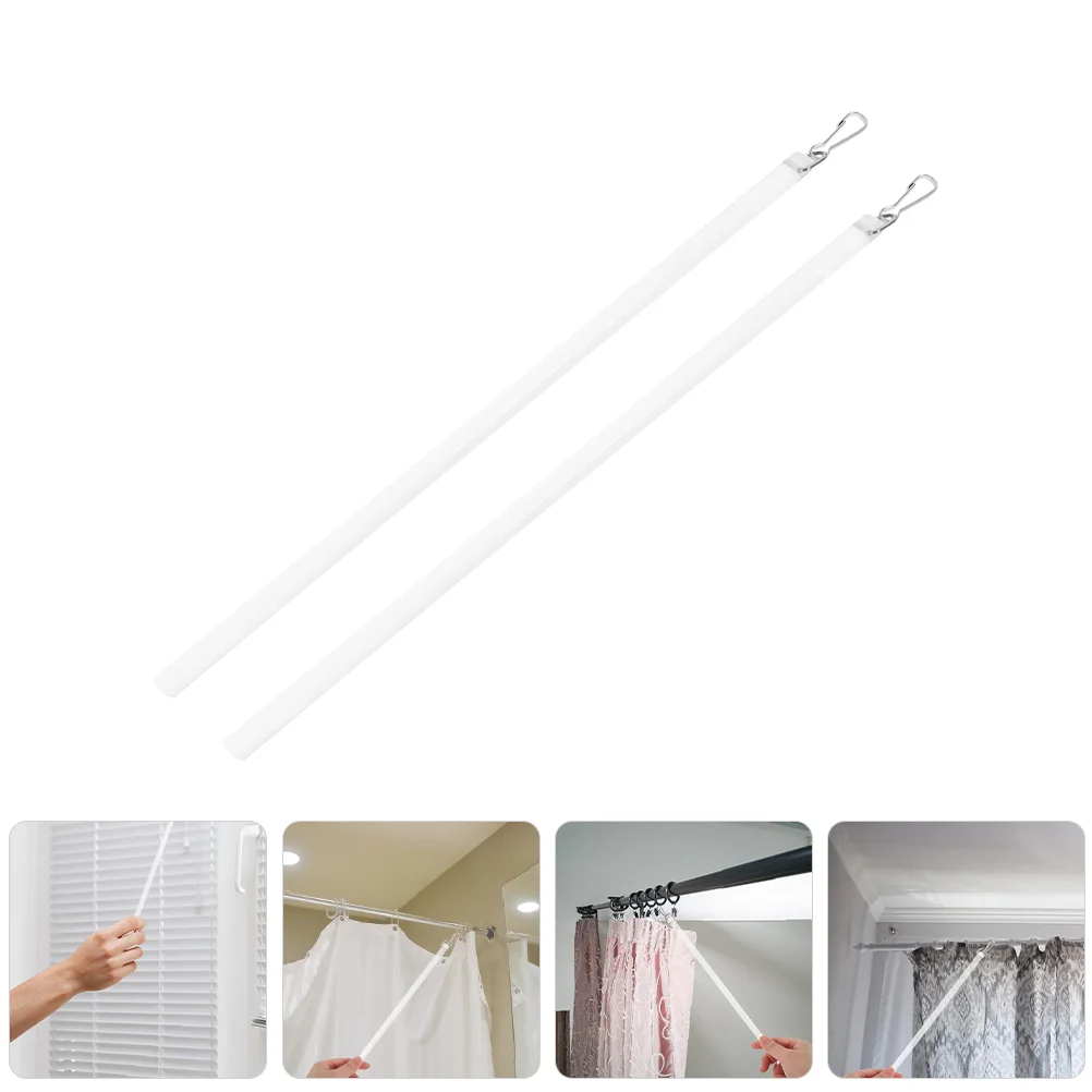 2 Pcs Acrylic Transparent Pull Hook for Vertical Blinds Replacement Parts Window Stick Tilt Opener Blind Rod for Drapery