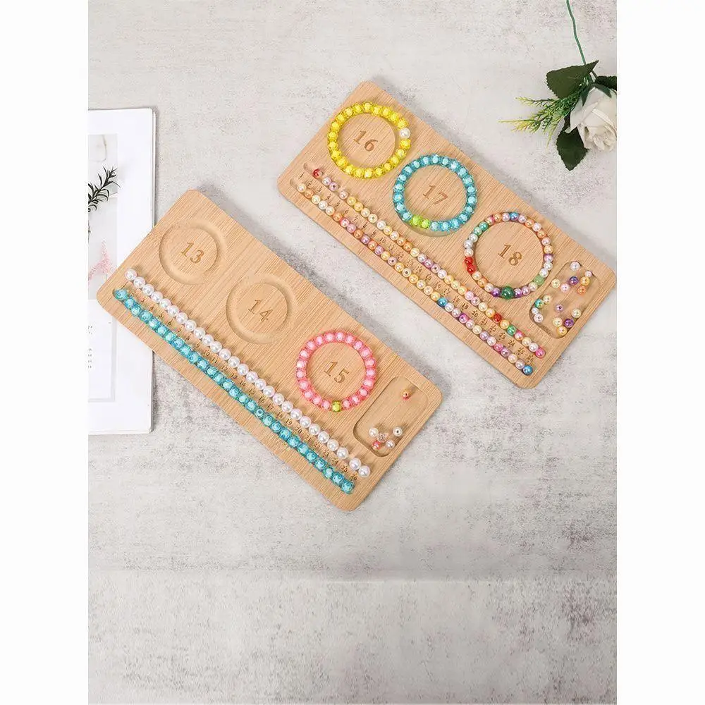 

Handmade Beading Tray Jewelry Design Acrylic Display Stand Bead Stringing Tool Wooden Hand Chain Bracelet Accory Storage