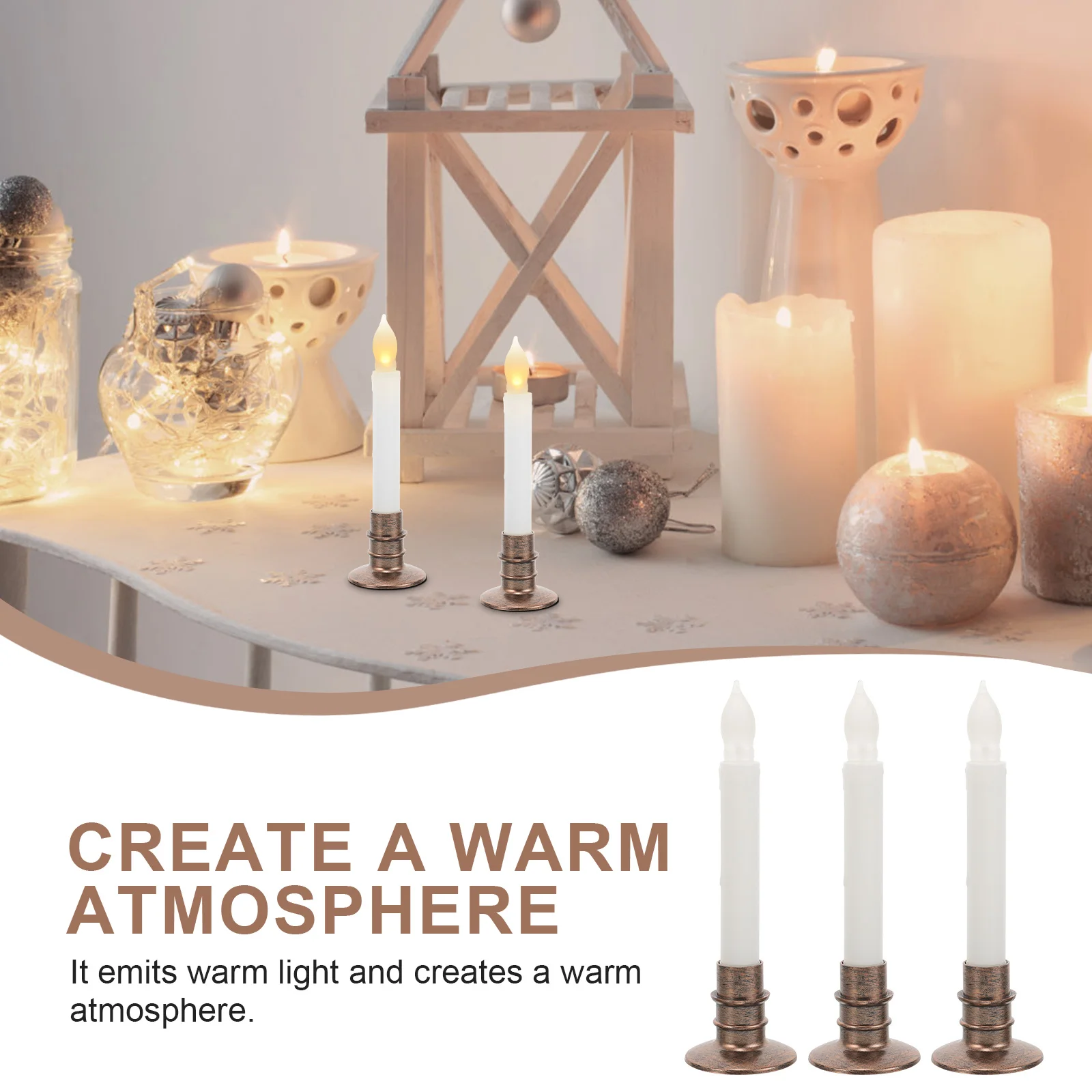 

6pcs Rotating Led Lights Operated Flameless Candles Decorative Led Lamps For Party Holiday Decoration