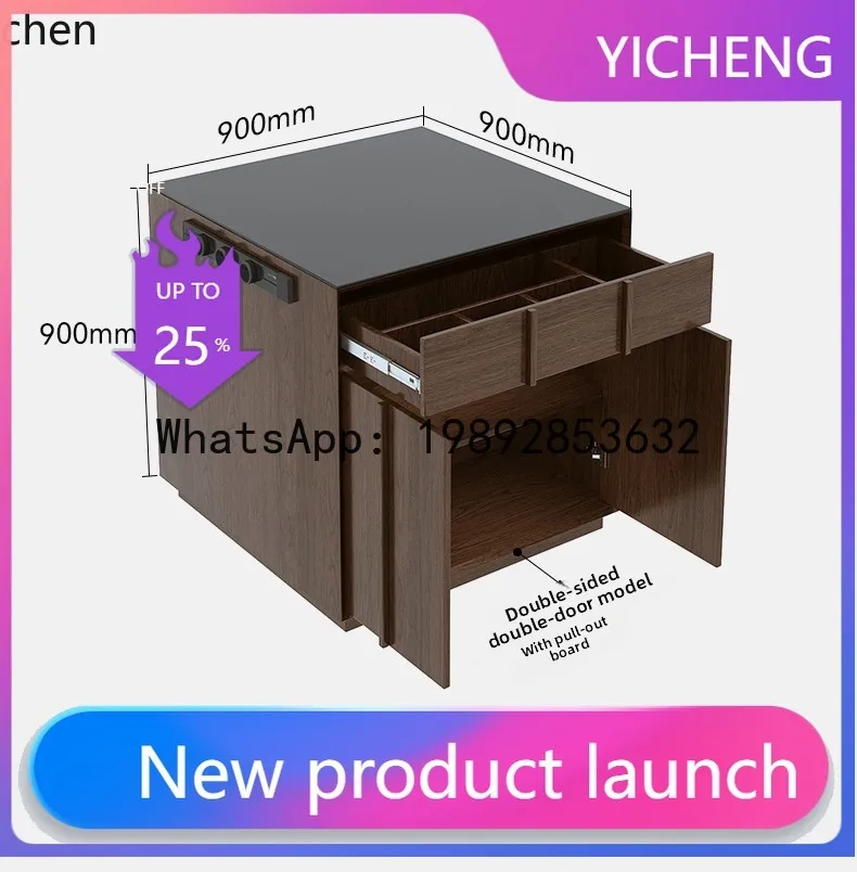 

A1 single island cabinet movable medieval multi-functional rock slab separate small guide cabinet