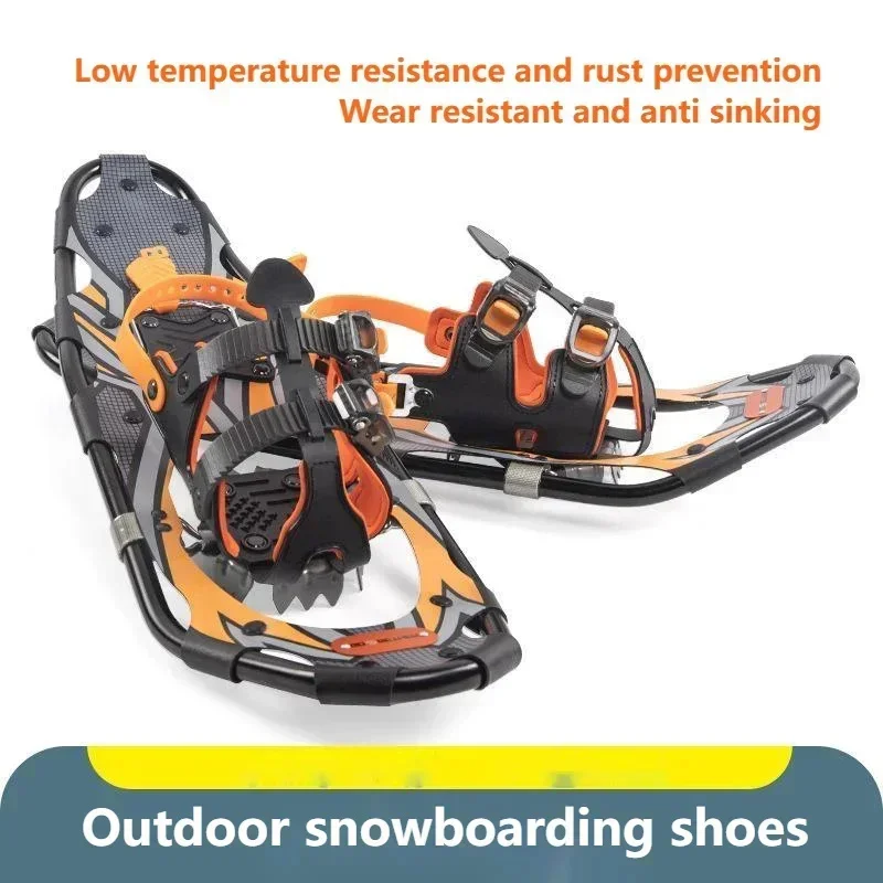 Outdoor Snow Walking Shoes Aluminum Alloy Anti Slip Adjustable Two Size Hiking Shoes Snowboards Outdoor Skiing Tools