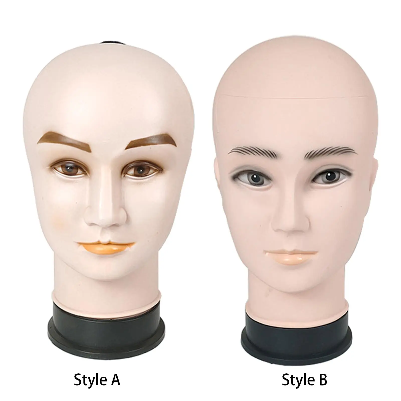 Male Bald Mannequin Head Manikin Head Training Head Model Hat Display Stand Caps Eyeglasses Comestic Hairdressing Display