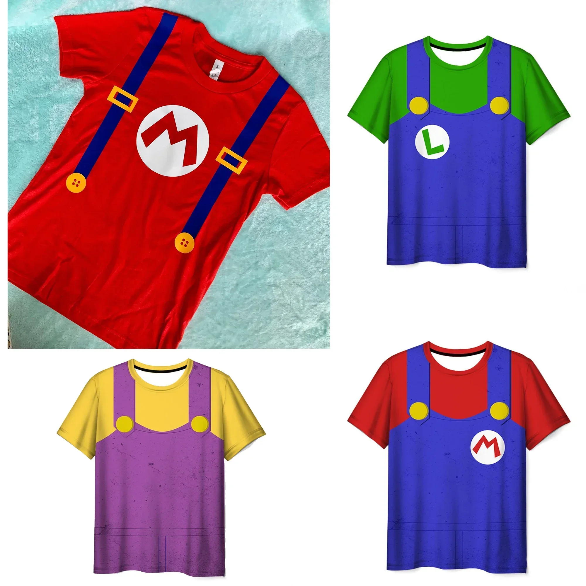 Kind Spiel Mario Bros T Shirt Kinder Junge Cartoon Kleidung Tops Tees Jungen T-shirt Luigi Mario T-shirts Kinder Kurzarm