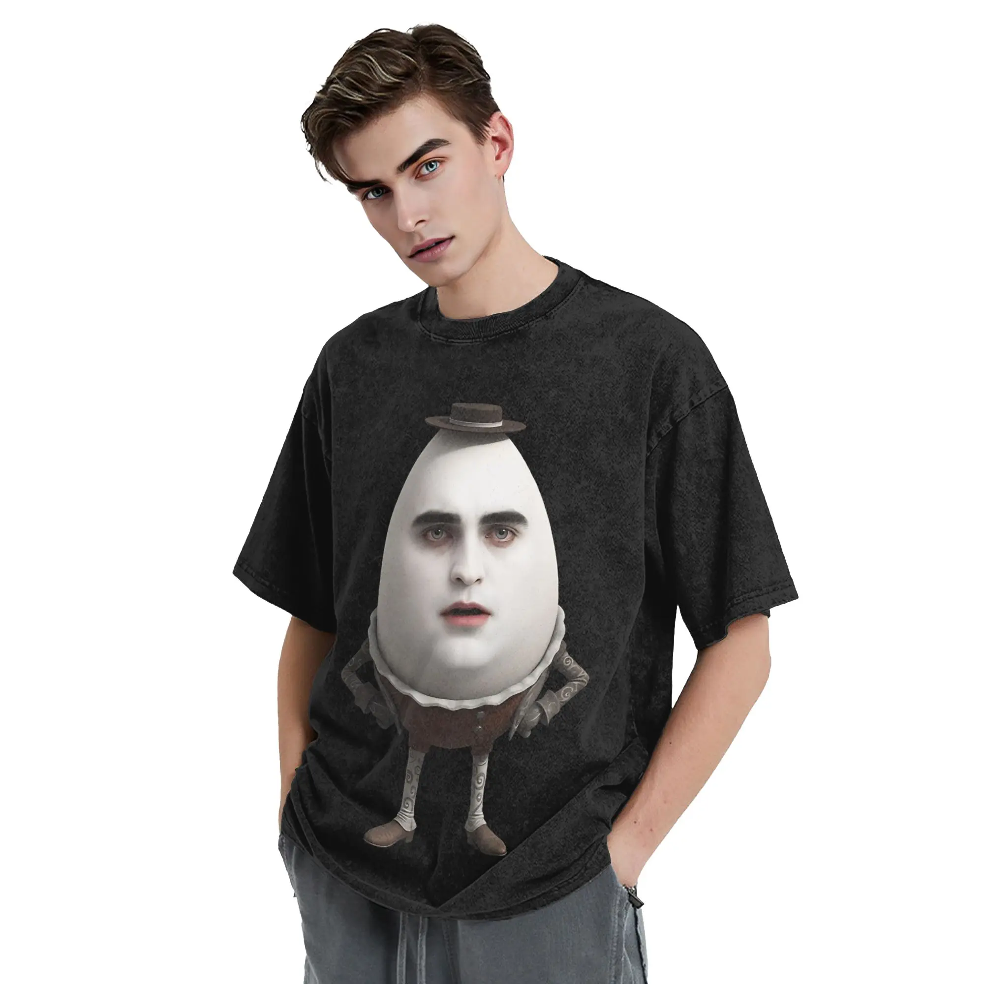 Funny Eggward Twilight Edward Cullen Meme T Shirt Hip Hop Washed Oversize T-Shirt for Men Women Tops Streetwear Summer Tops Tees