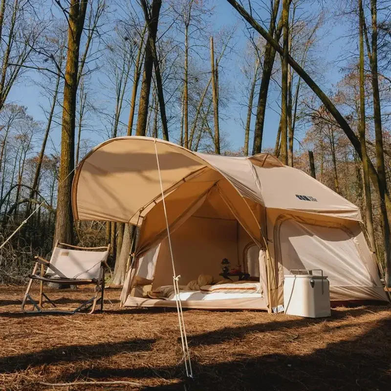 

Outdoor Integrated Hexagon Camping Tent, Large Space, Sun Shelters, Instant Cabin Tent for 3-5 Person Quickly Build