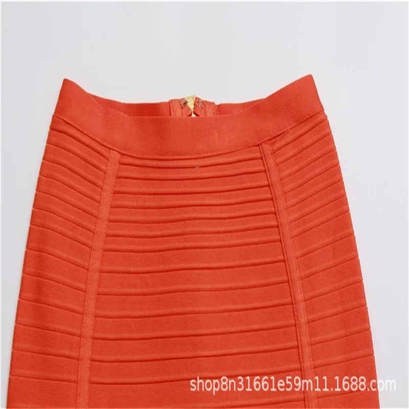 Bandage Stripe Women Middle Skirt Zipper Unique Sheath Skirt Multiple Colors High Waist British Style Skirt New Arrival In Stock