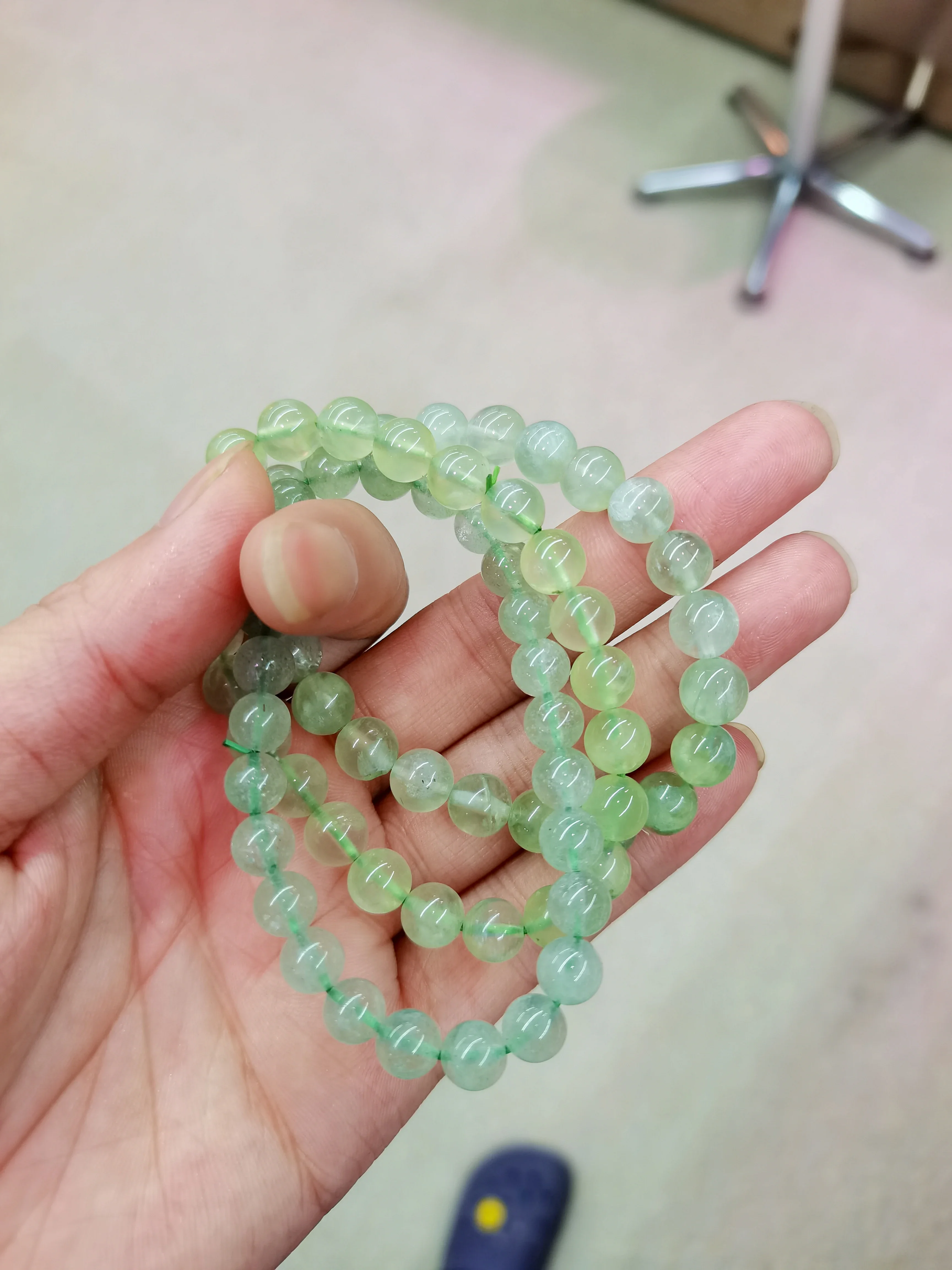 2025 جديد قسط الطبيعية الخضراء بريهنيت الخرز سوار-8 مللي متر جوهرة الطبيعية سلسلة سوار ، DIY بها بنفسك حلية المجوهرات هدية والجملة السائبة